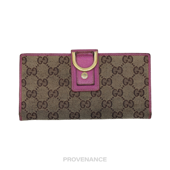 🔴 Gucci GG Canvas Long Wallet - Fuchsia - Picture 1 of 10
